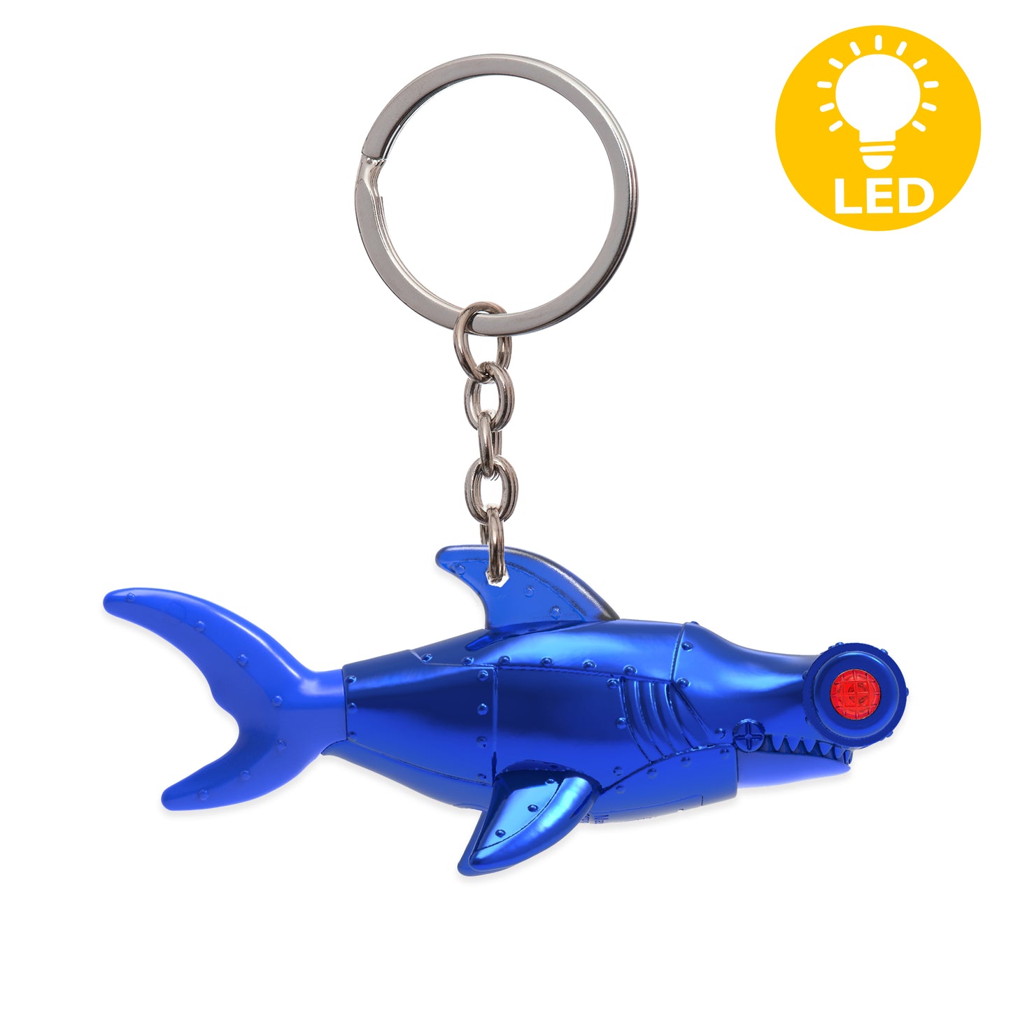 Armored LED Hammer Head Shark Key Chain
