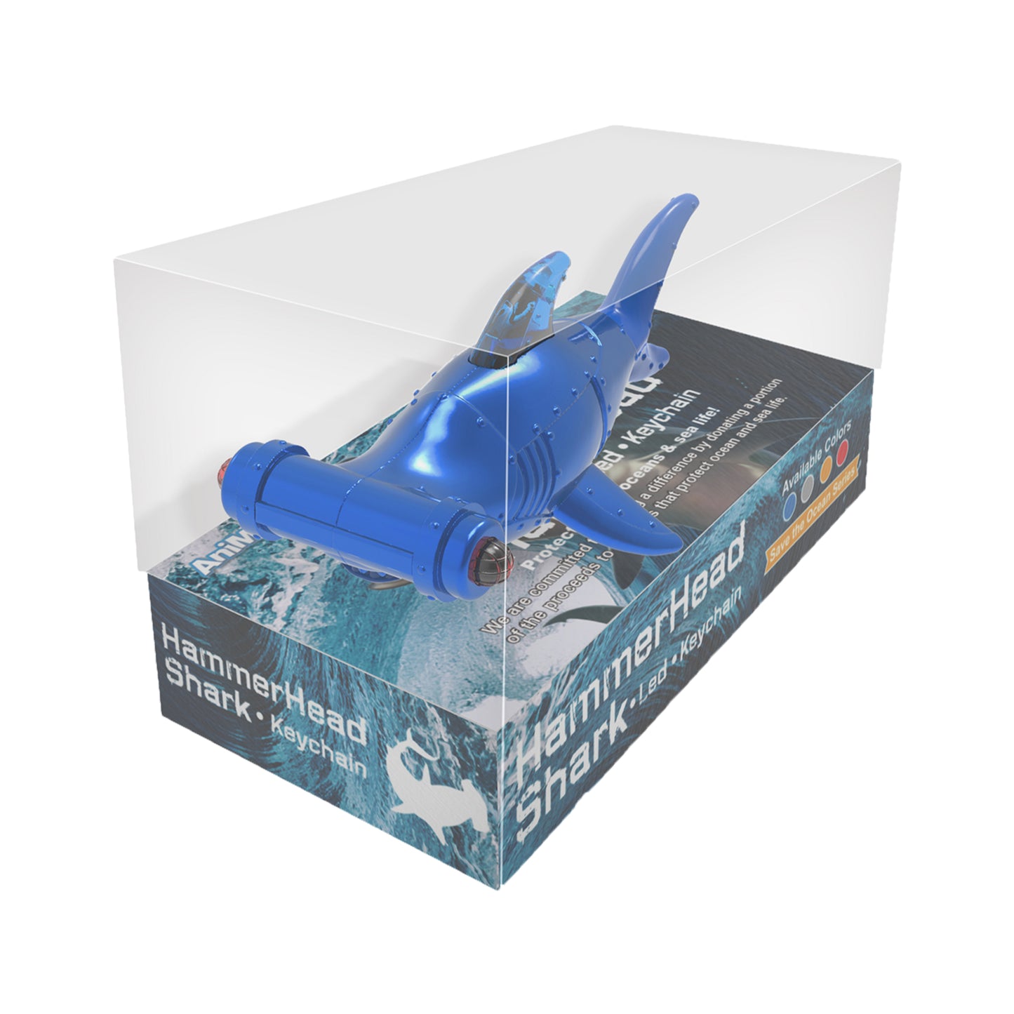 Armored LED Hammer Head Shark Key Chain